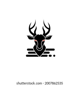 Vector illustration of a deer's head image. Suitable for use as logos, icons, etc.
