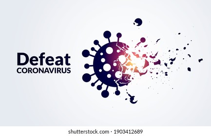Vector Illustration Defeat Corona Virus Concept