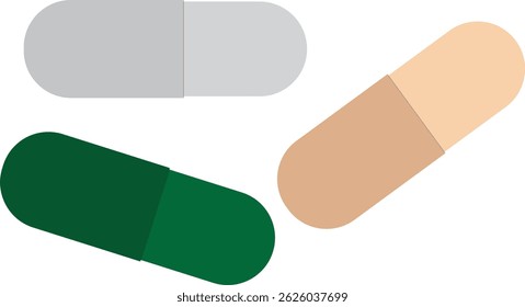 Vector illustration of a deferent color capsule