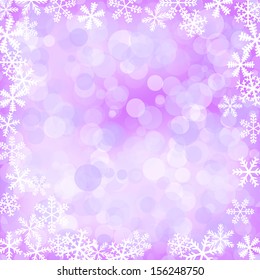 vector illustration of a defocused glitter background with snowflakes