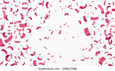 Vector illustration defocused rose gold confetti isolated on a transparent background.