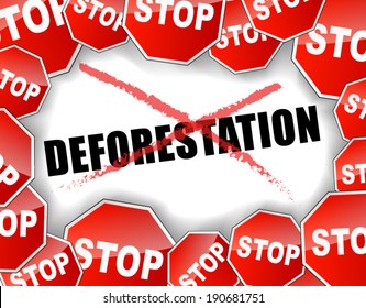 Vector illustration of deforestation background concept