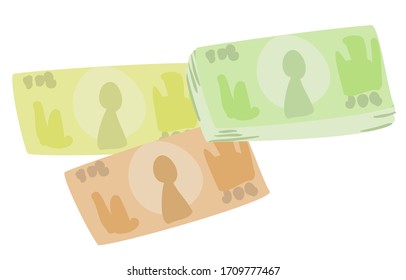 Ilustración vectorial del billete deformado