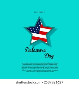 Ilustração vetorial do Dia de Delaware com estrela e espaço de cópia.