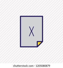 Vector illustration of delete file icon colored line. Beautiful document element also can be used as closed icon element.