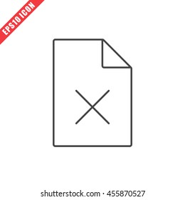 Vector illustration of delete file icon