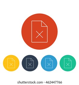 Vector illustration of delete file icon