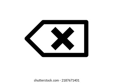 Vector illustration of a delete icon on a white background.