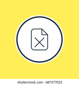 Vector Illustration Of Delete Outline. Beautiful Workplace Element Also Can Be Used As Remove  Element.