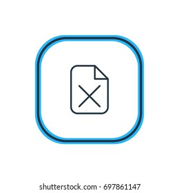 Vector Illustration Of Delete Outline. Beautiful Workplace Element Also Can Be Used As Remove  Element.