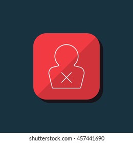 Vector illustration of delete user icon