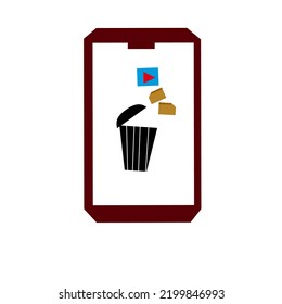 ilustración vectorial de la eliminación de archivos en el móvil