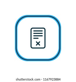 Vector illustration of deleting icon line. Beautiful office element also can be used as removing icon element.