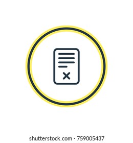 Vector Illustration Of Deleting Outline. Beautiful Workplace Element Also Can Be Used As Removing Element.