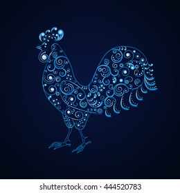 vector illustration. delicate tendril pattern. cock