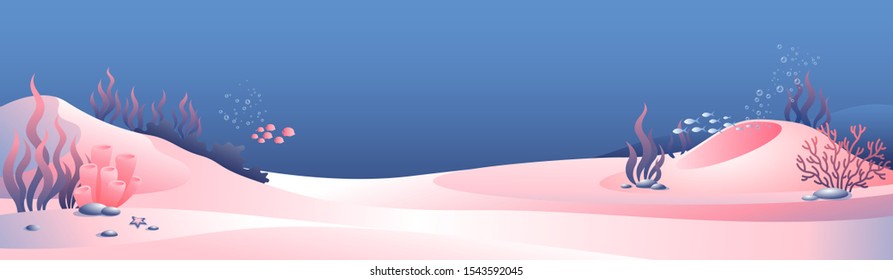 Vector illustration of delicate underwater landscape