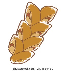 Vector illustration of delicious bacon epi in hand drawn style.
