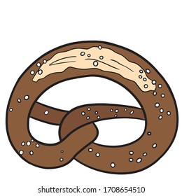 Vector illustration of a delicious Bavarian pretzel.