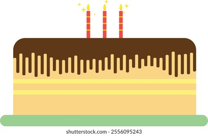 Vector Illustration of a Delicious Birthday Cake, Creative and Detailed Design for Wedding Cakes, Festive Occasions, and Culinary Branding