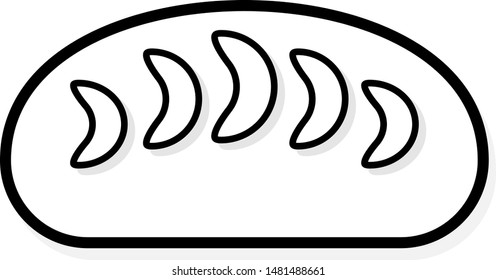 Vector illustration of delicious bread, black and white version