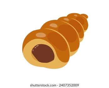 Ilustración vectorial de la deliciosa coroneta de chocolate