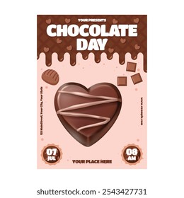 Vector illustration of delicious chocolate day flyer template design 