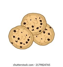 ilustración vectorial de deliciosas galletas, estilo de diseño de dibujos animados planos.