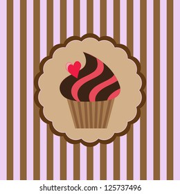 vector illustration of delicious cupcake