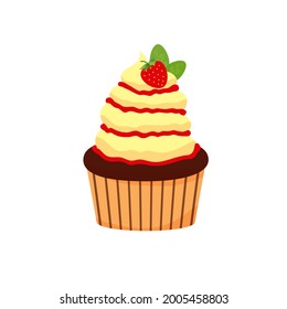 Ilustración vectorial de una deliciosa tarta.