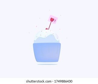 Vector illustration Delicious cupcake for the winner!