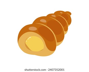 Vector illustration of delicious custard coronet