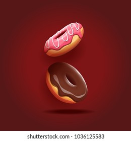 Vector illustration of delicious donuts