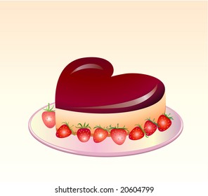 Vector illustration of Delicious Dripping Pancake . Good for valentine`s day greeting cards