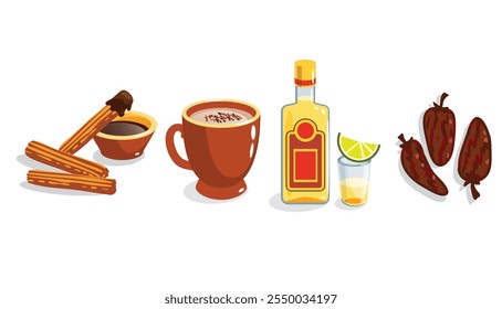 vector illustration of delicious food collection with an elegant and simple design concept