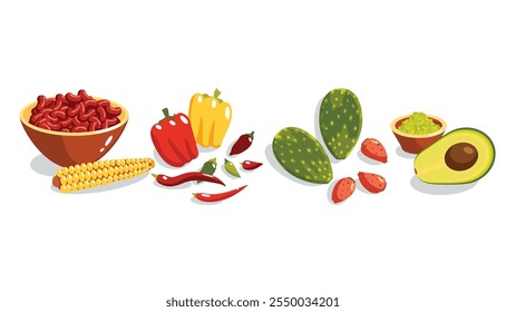 vector illustration of delicious food collection with an elegant and simple design concept