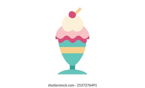 Ilustração vetorial de um delicioso sorvete