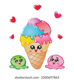 Vector Illustration of delicious ice creams
