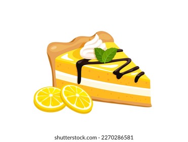 Vector illustration of delicious lemon pie 