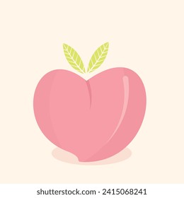 Vector illustration of a delicious pink peach.