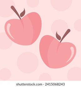 Ilustración vectorial de un delicioso melocotón rosa.