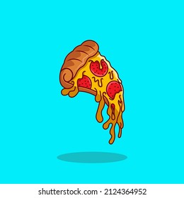 Ilustración vectorial de una deliciosa pizza para diversos tipos de uso
