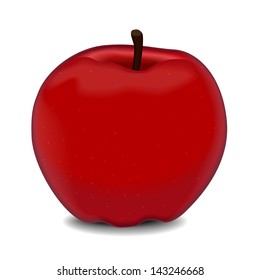 Vector illustration of delicious red apple 