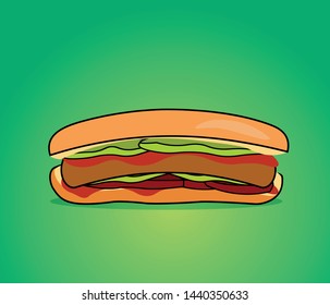 Vector illustration of delicious sandwich