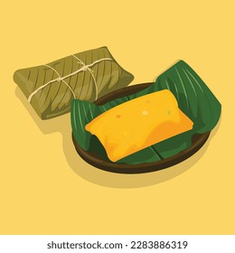 vector illustration delicious steamed tamale- Traditional Colombian food
