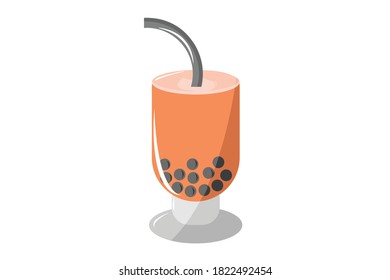 Vector Illustration of Delicious Tea with Pearls