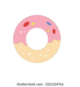 A vector illustration of a delicious traditional gourmet donut, suitable for use in food content