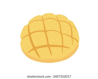 Ilustración vectorial del pan de melón delicioso