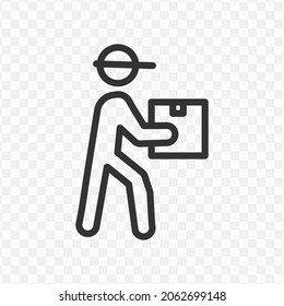 Vector illustration of deliver package icon in dark color and transparent background(png).