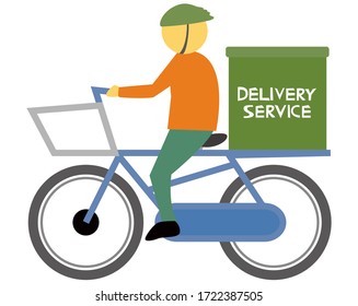 Ilustración vectorial de la entrega en bicicleta . 