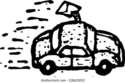 Vector illustration of a delivery car